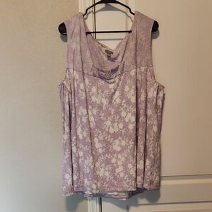 Floral Lavender Sleeveless Top